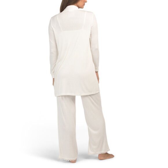 RACHEL ASHWELL Xenon Blue 3pc Pointelle Sleep Set - Picture 2 of 2